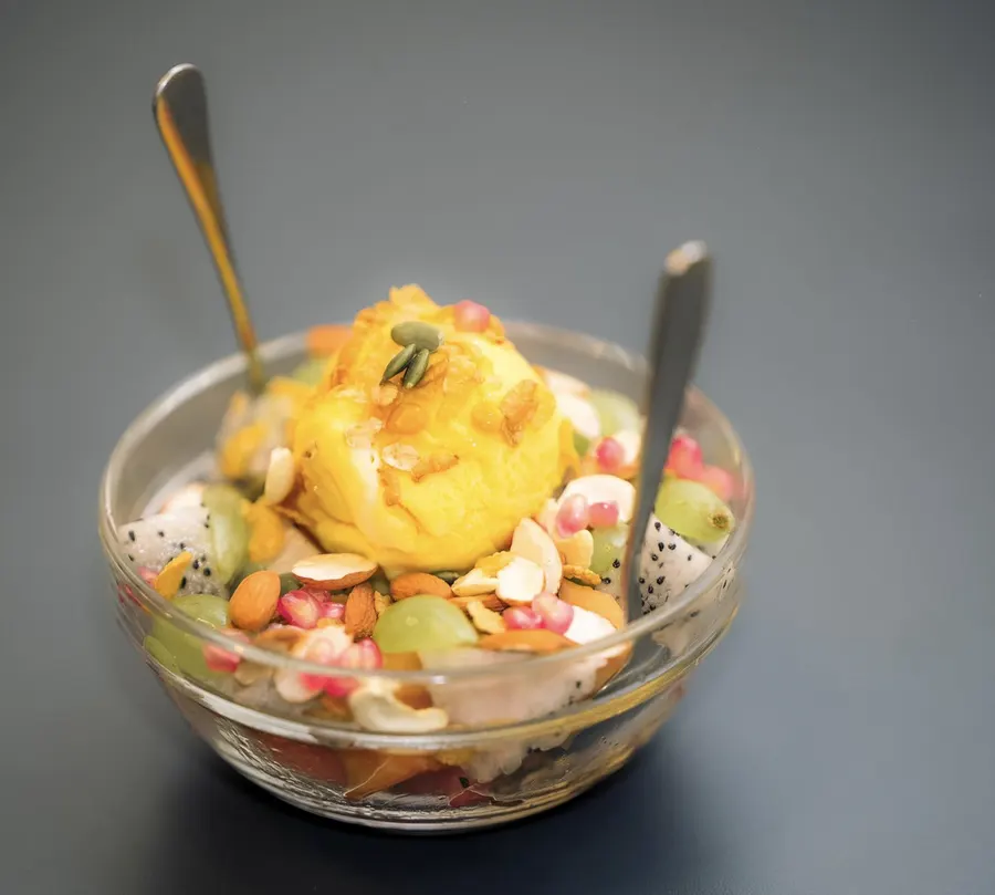 Fruit Salad with Nuts & Ice Cream from Fruitopia