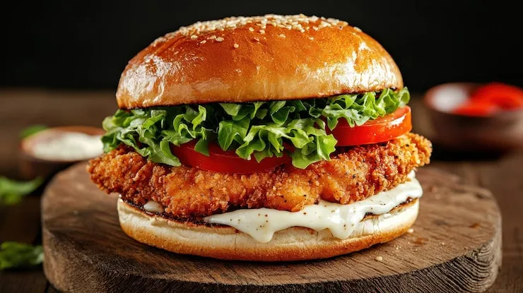 Chicken burger from Hangout 'De cafe