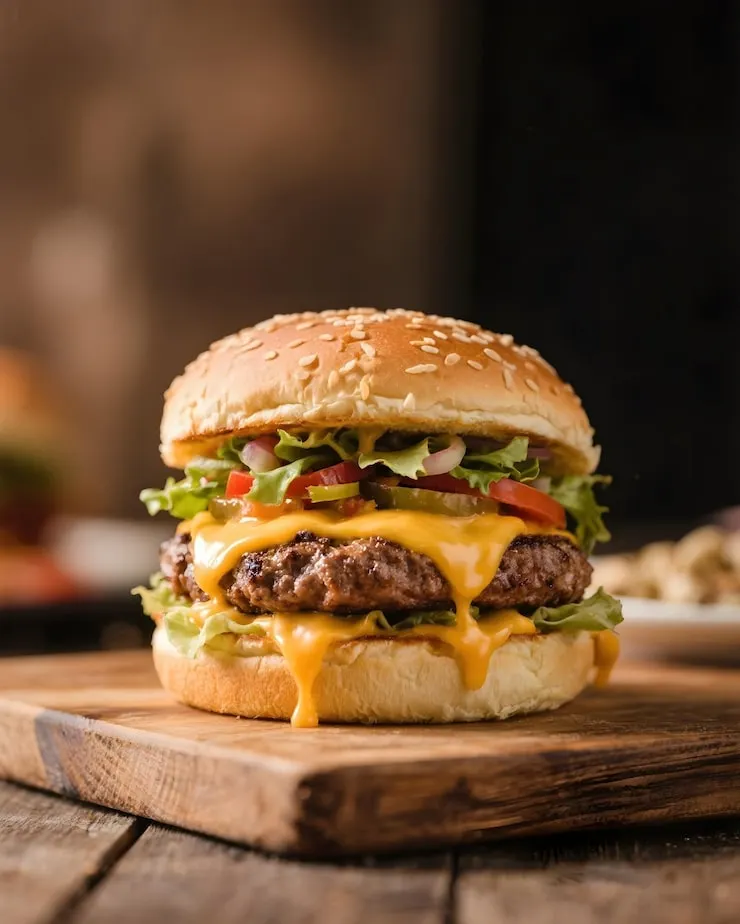 Extra cheese burger from Hangout 'De cafe